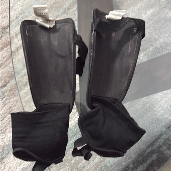 Adidas Black Shin Guards with White Stripes - Picture 2 of 5